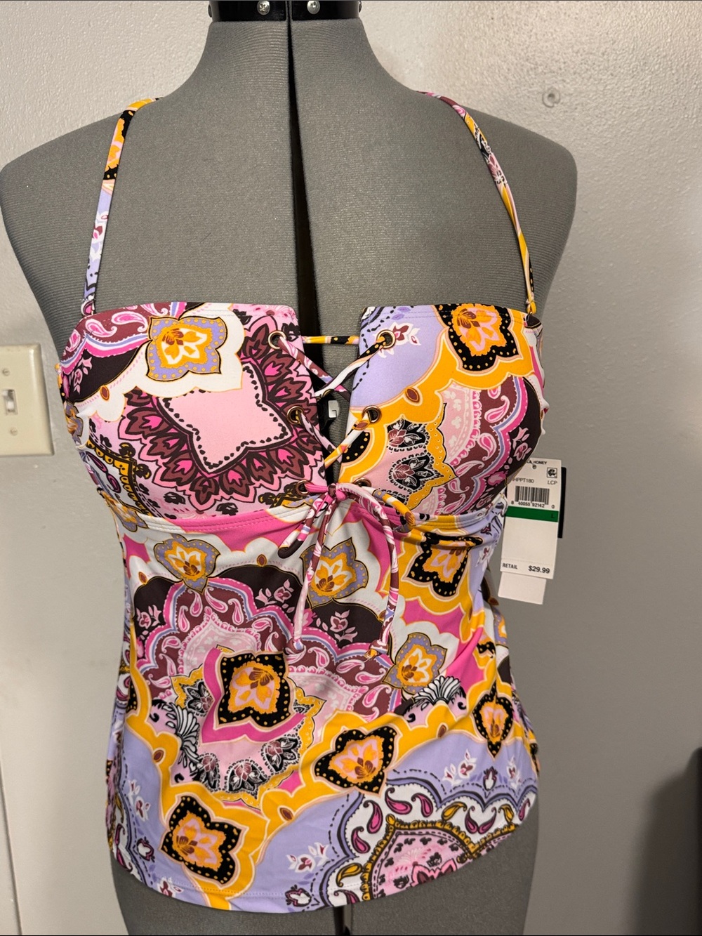 Hula Honey Pink Lavender Yellow Paisley One-Piece Swim